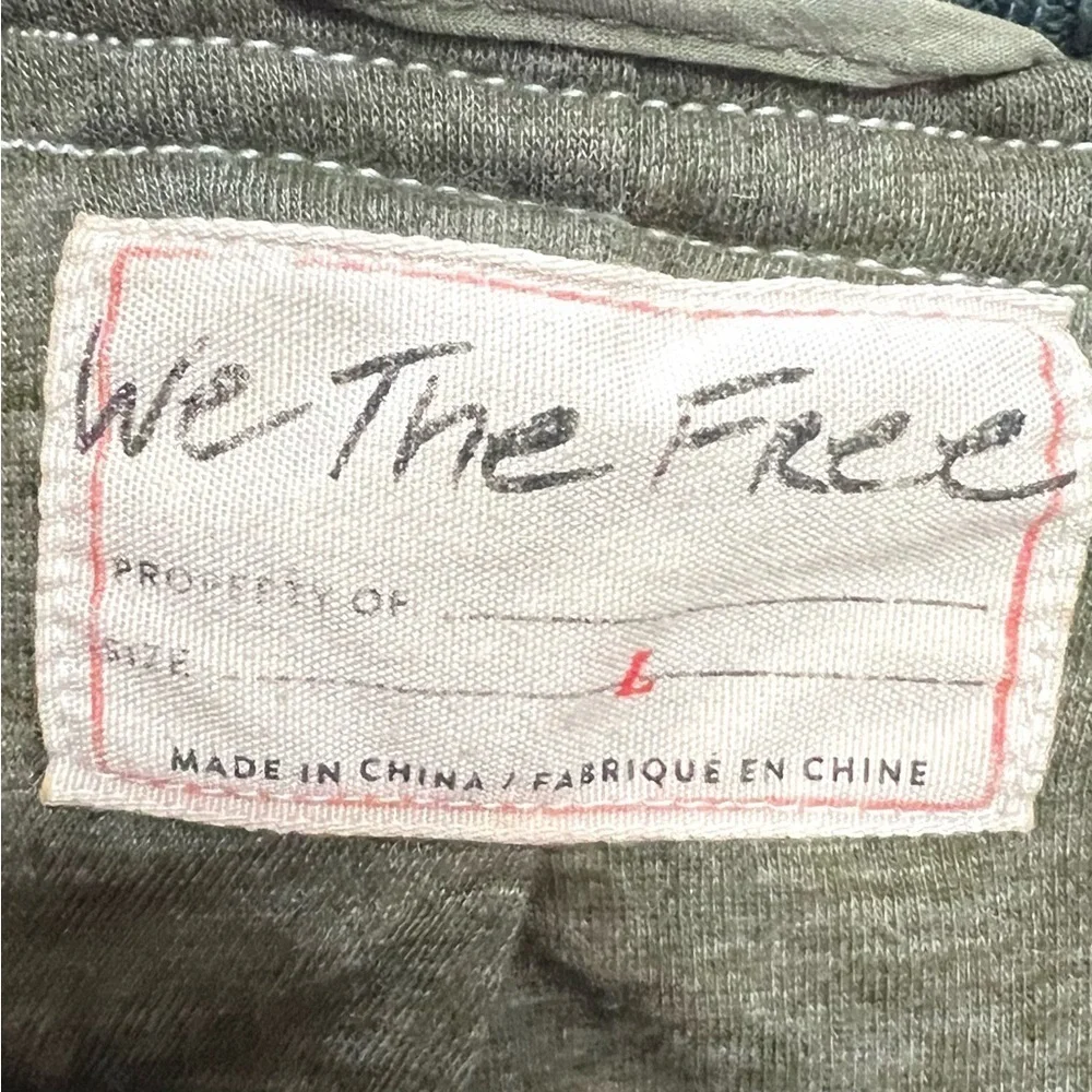 Free People Rivington Sherpa Olive Oversized Relaxed Zipper Jacket Womens Large - Picture 11 of 11